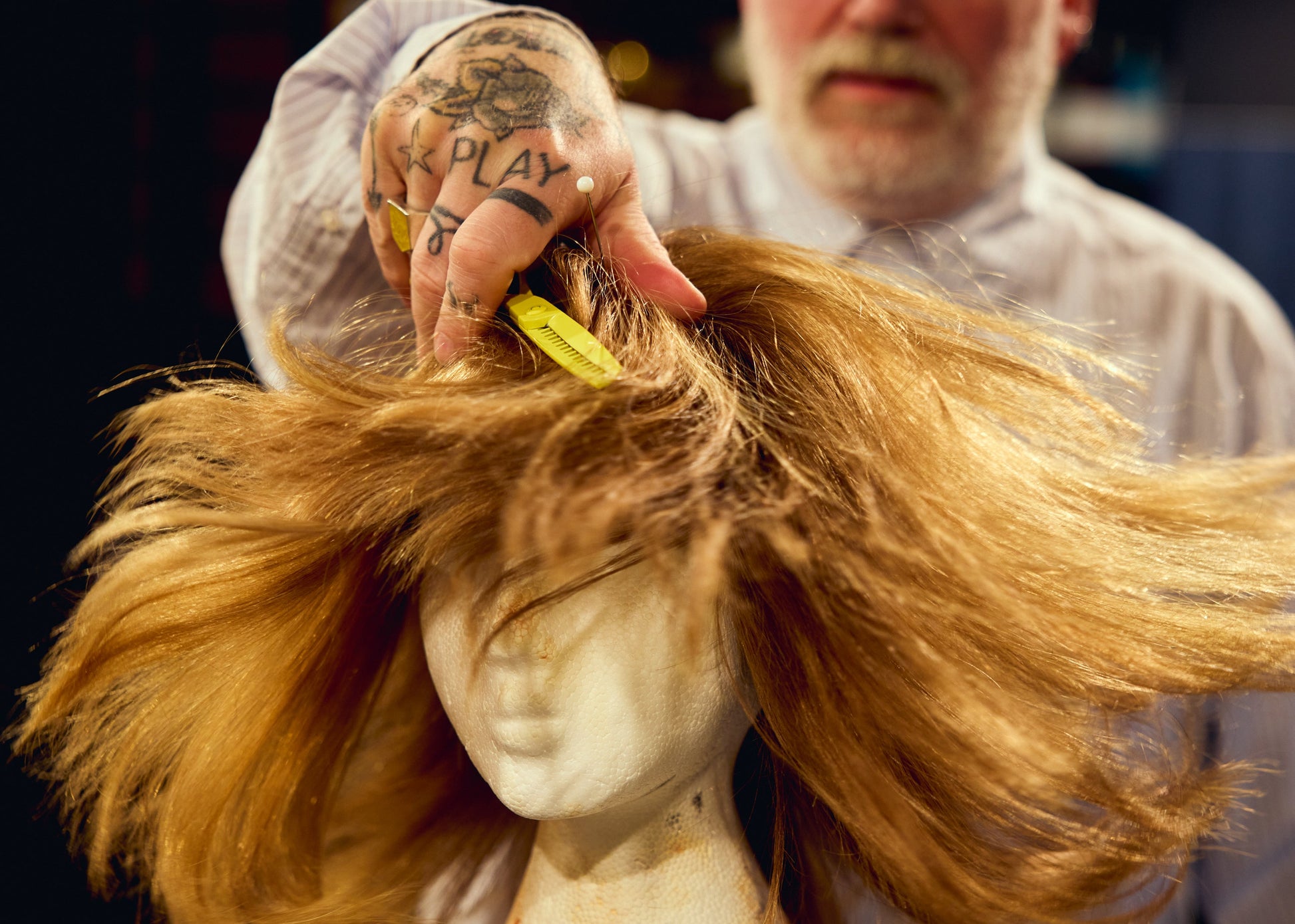 Adam Reed using the Yellow Shatter Shear to create movement and lived-in texture